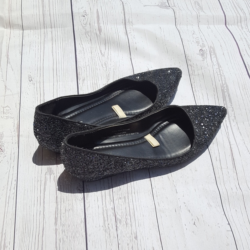 Glittery pointy toe flats sz 7.5